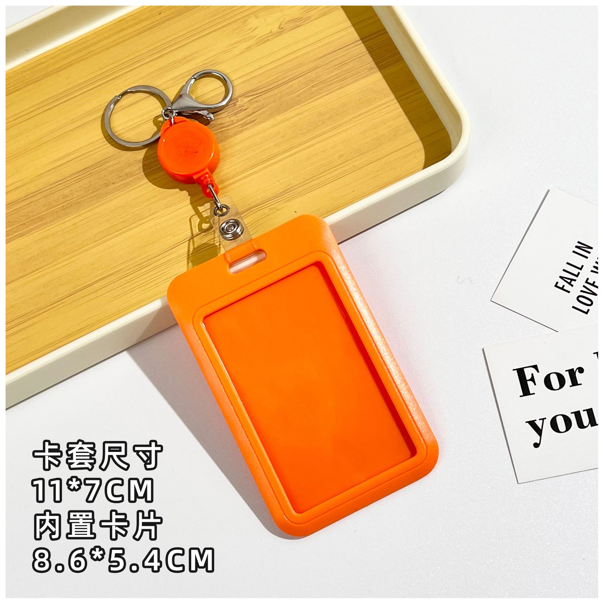 Suporte de crachá de identificação com carretel de crachá porta-cartão retrátil chaveiro nome crachá clipe de manga de cartão de identificação: Black & red