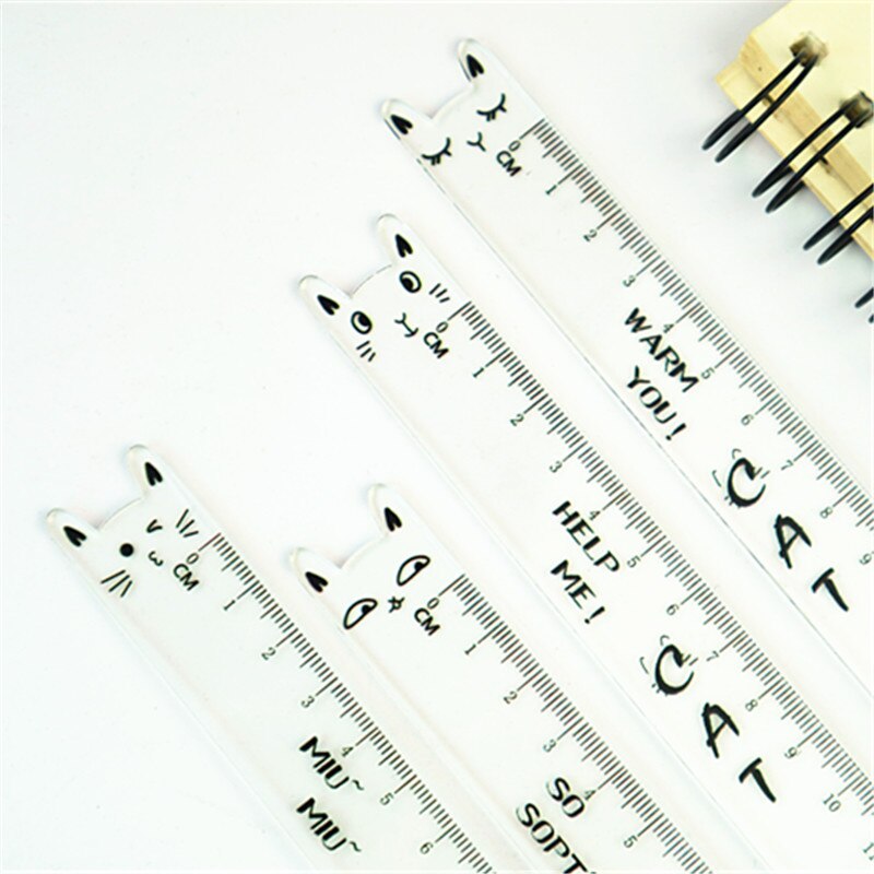 Règle droite à Double tête griffe et chat, 1 pièce, mesure, dessin d&#39;étude, papeterie scolaire et de bureau pour étudiants,