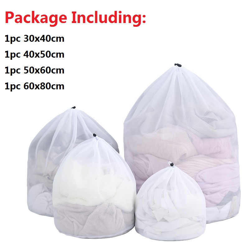 4Pcs Wassen Waszak Kleding Zorg Opvouwbare Bescherming Netto Filter Ondergoed Beha Sokken Ondergoed Wasmachine Kleding: Fine mesh
