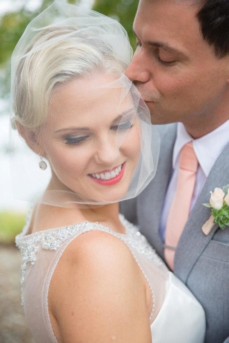 Ivory Birdcage Veil, Crystal comb cage Veil, Wedding Veil, Rhinestone Comb, Blusher Veil