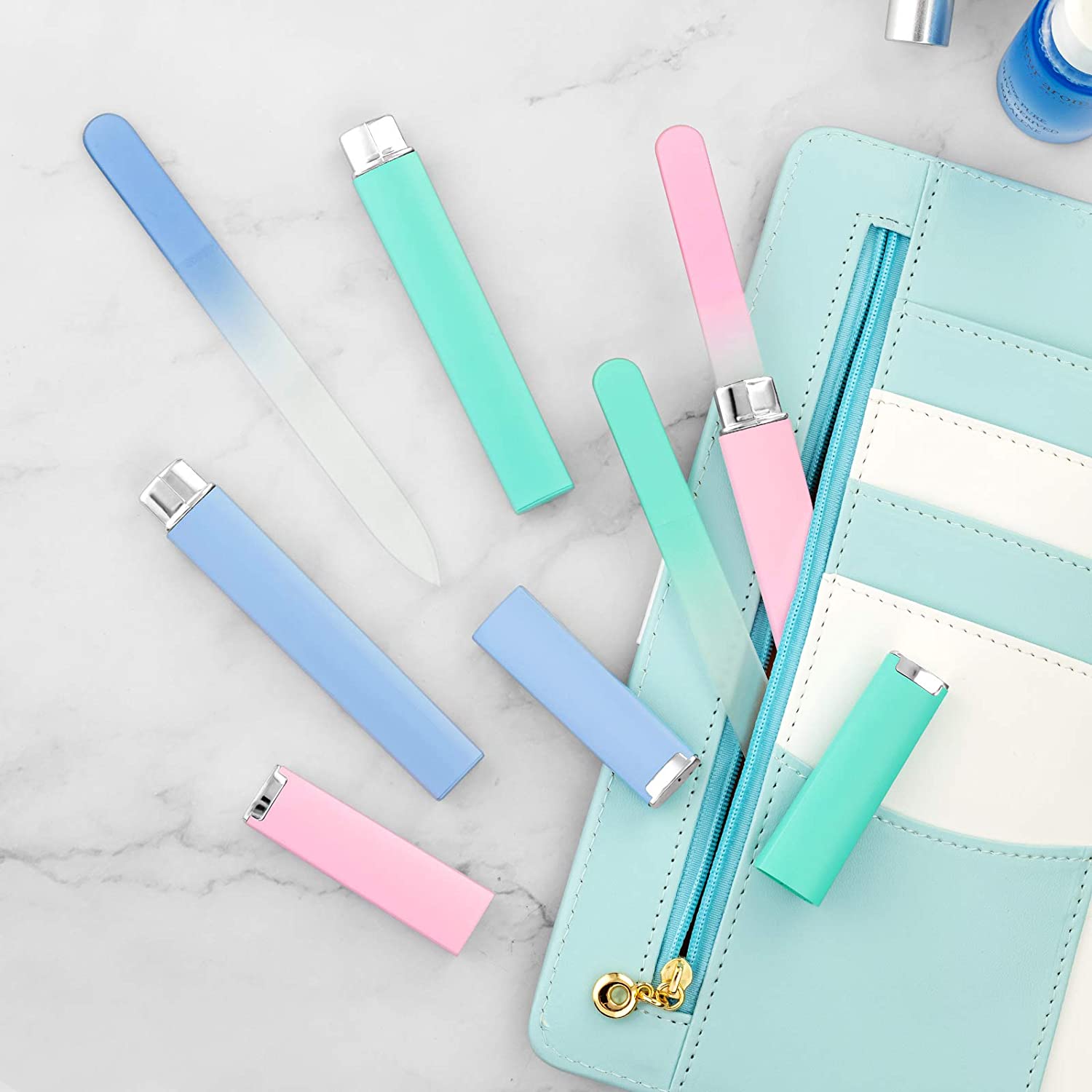 Premium glas neglefil med etui, krystal neglefil, salon manicure værktøj til naturlige negle, til kvinder piger