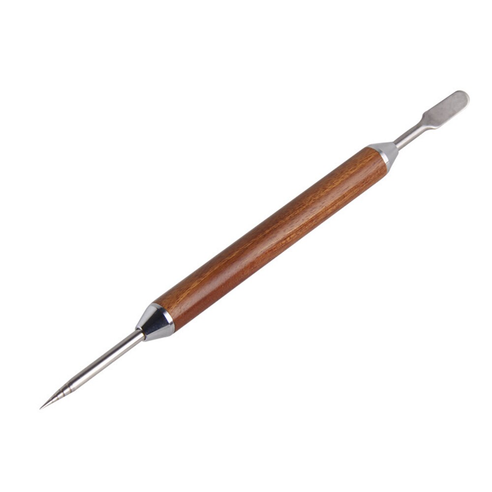 Roestvrijstalen koffiesjablonen, palissander handvat, doe-het-zelf koffiekunstnaald, latteschuimspatel, koffieservies, barista-gereedschap: 01