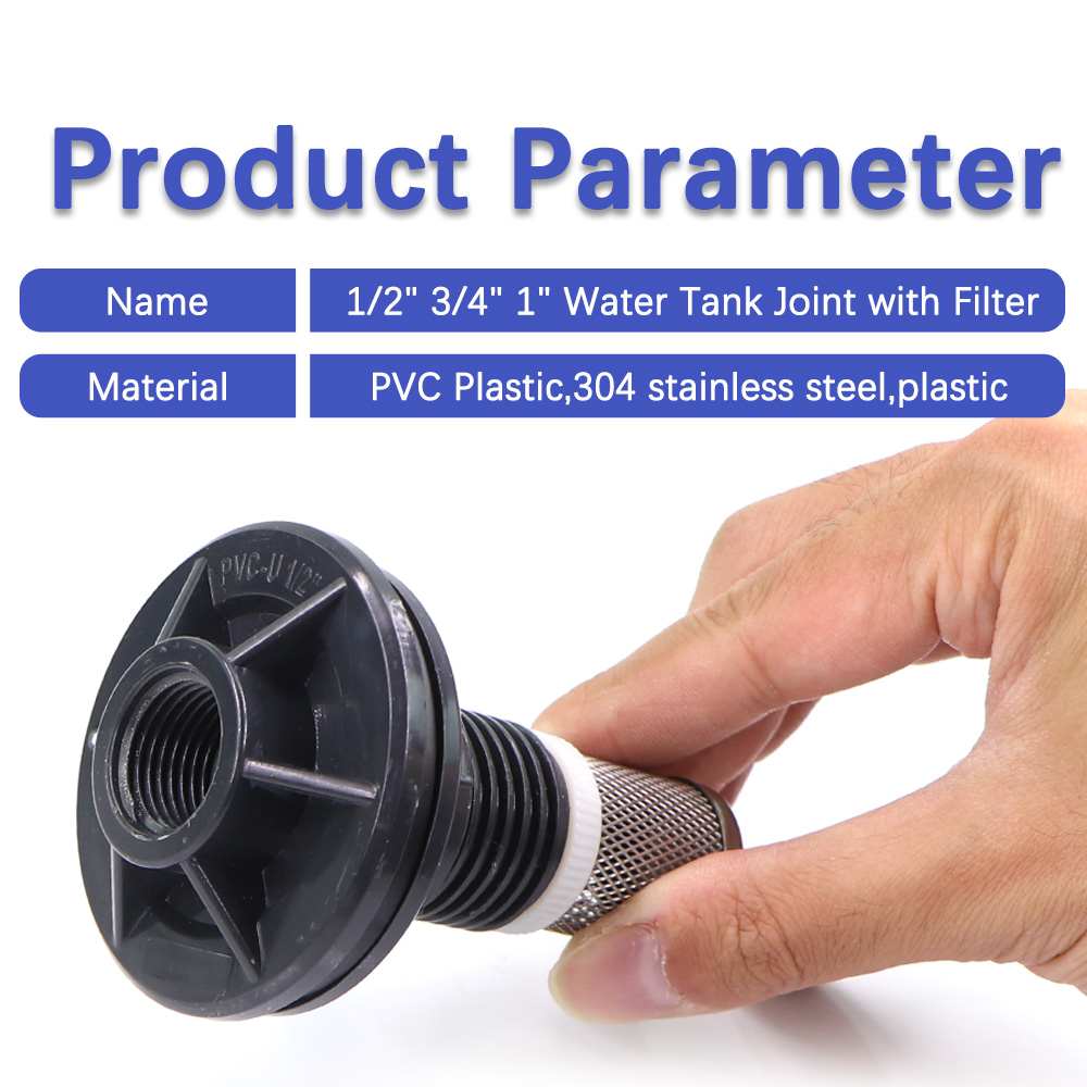 1/2" 3/4" 1" Water Tank Joint 304 Stainless Steel Filter Female Thread Seal Washer Garden Irrigation Aquarium Fish Tank Adapter