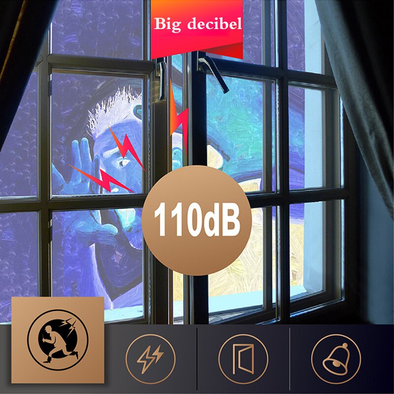 Burglar Alarm Door Window Alarm 110DB Magnetic Burglar Alarm Wireless Alarms For Home Office Shop White Magnetic Apartments DIY