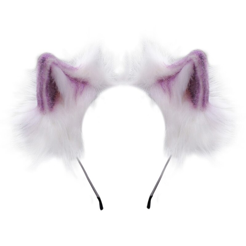 Popular Furry Bendable Cat Ears Headband Cute Flurry Plush Simulation Animal Cosplay Hair Hoop Japanese Kawaii Lolita Headpiece: PL