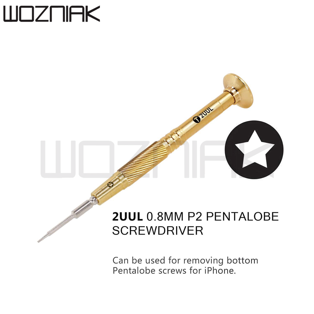 Destornillador de peso ondulado con mango de latón, 2UUL, para IPHONE, IPAD, relojes, herramientas de reparación, conformado integrado: D style