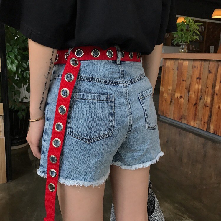 Lange Persoonlijkheid Casual Ring Black Metal Riem Vrouwelijke Studenten Jean Canvas Taille Riemen Tij Zilveren Pin Gesp Mannen lady