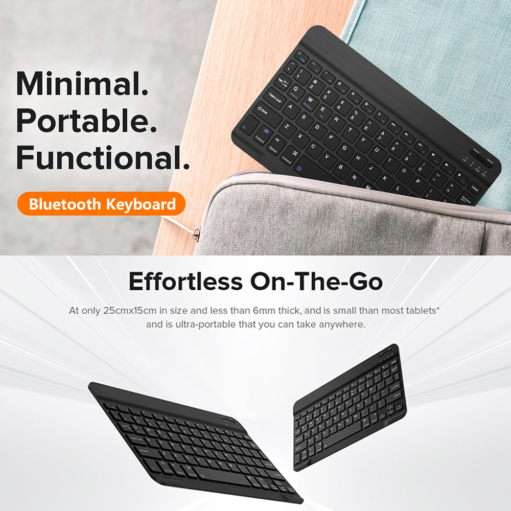 10.1 Inch Bluetooth Wireless Keyboard Voor Teclast Tabletten Laptops Engels Toetsenbord Oplaadbare Voor Android Ios Windows System