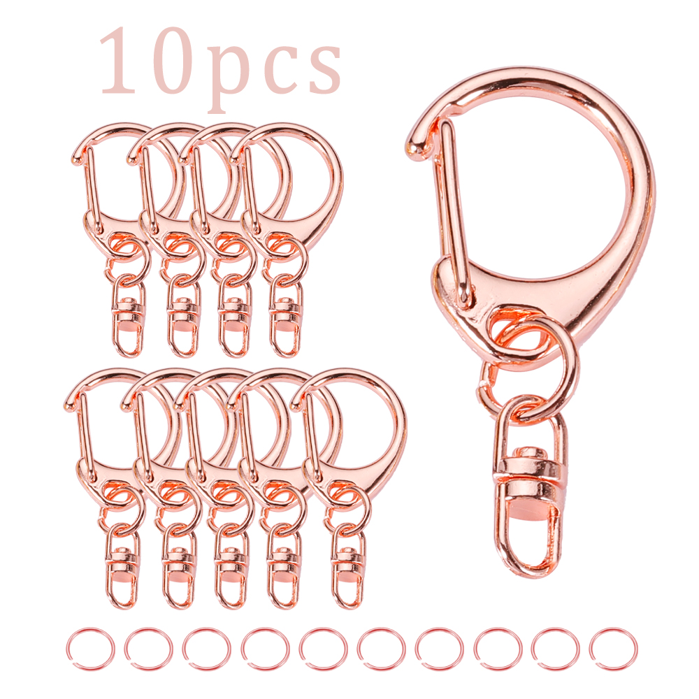 10 stuks C-gesp draaisluiting sleutelhanger 8 vorm sleutelhanger sleutelhanger ring metalen haken clip kleine sluitingen sieraden maken: YELLOW