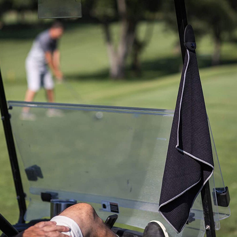 Hurtigtørrende håndklæde med krog tilbehør sportsvandreture svømning nem rengøring blød udendørs bold hurtig tørløbende golfvaskeklud