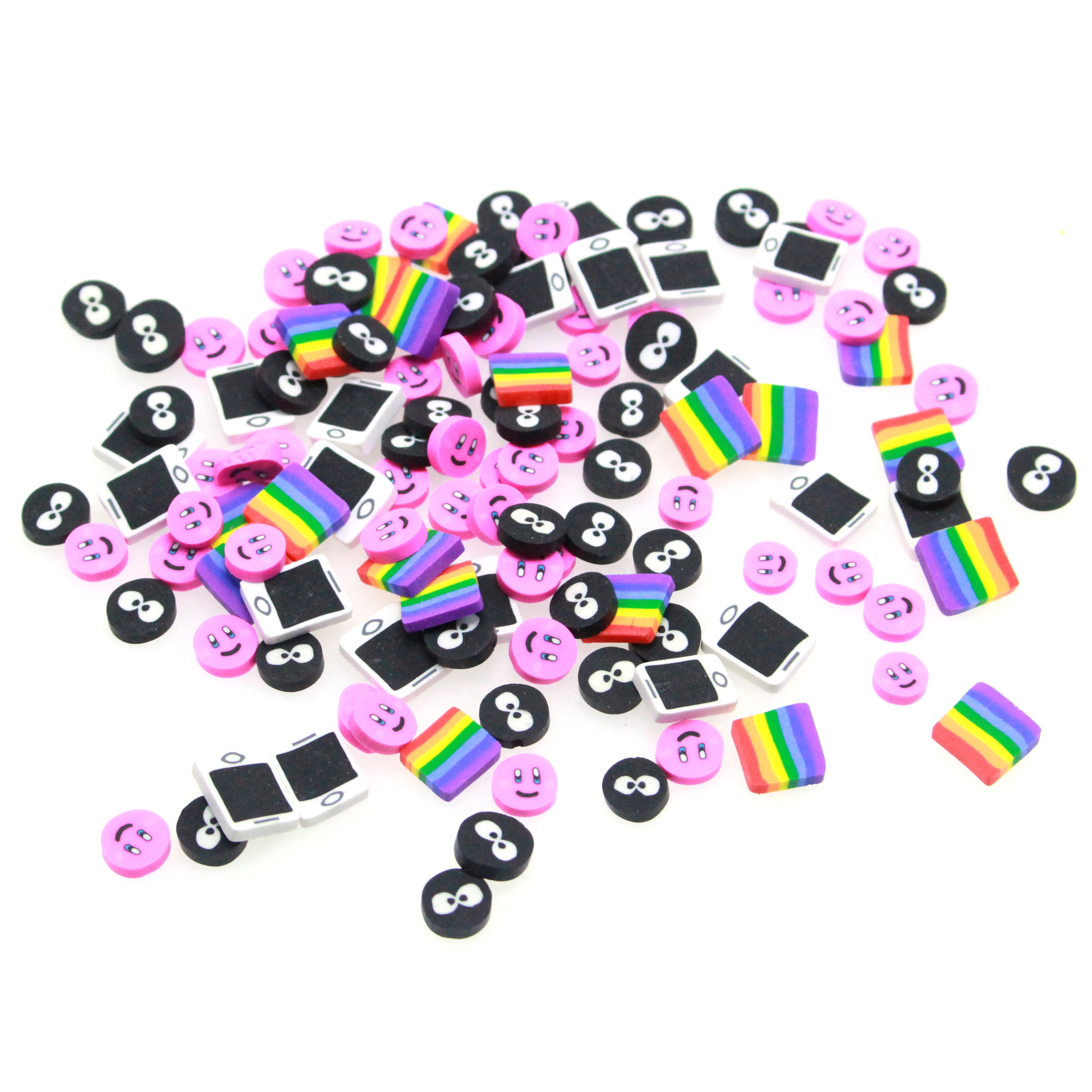 20g smile slime ler stykke regnbue polymer ler dryss gør-det-selv harpiks shaker charms ting smykker fyld telefon cover dekoration