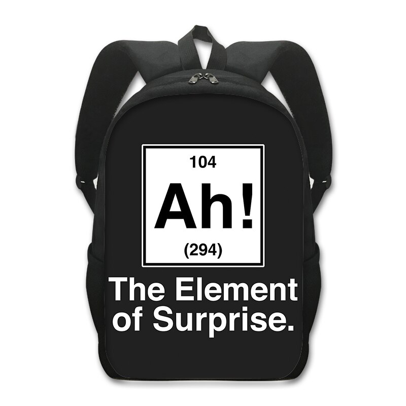 Periodensystem der Elemente Druck Schule Rucksack für Teenager Jungen Mädchen Daypack Genius freundlicher Schule Taschen Chemie Rucksack: d16Element08cw