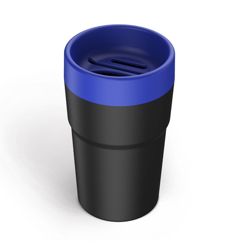 Car Tissue Box Car four-in-one multi-function storage bucket car trash can tissue box change cans card holder storage tube: BULE