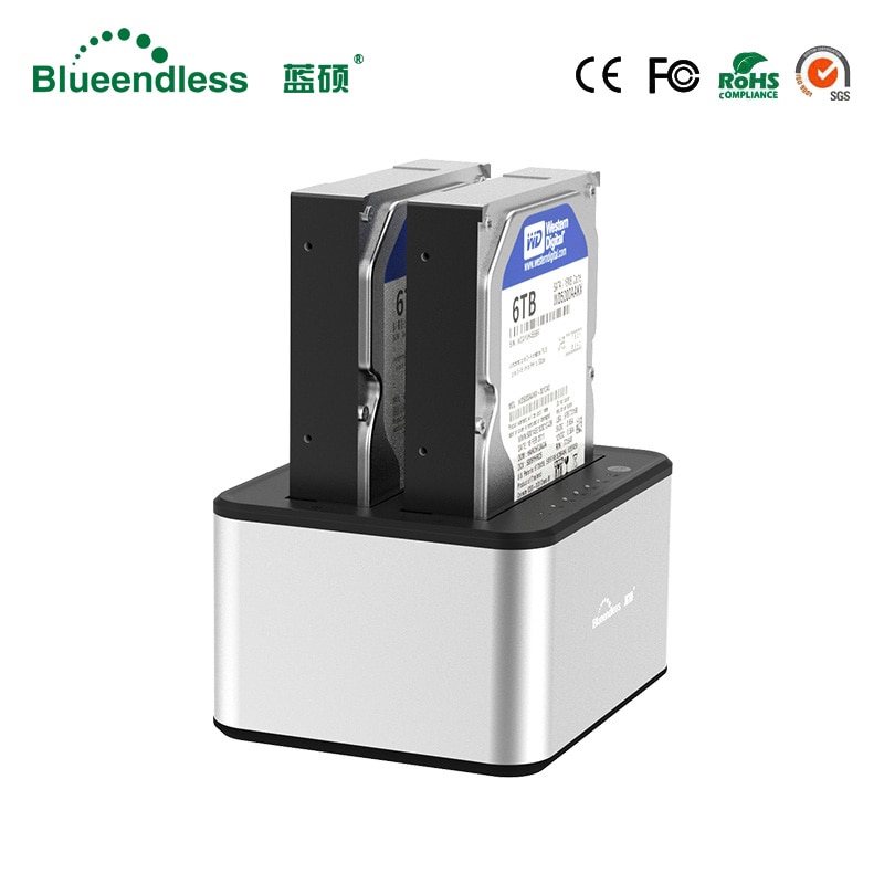 Aluminum Hard Disk External Case 6TB Hdd Box 2.5/3.5 USB 3.0 Hdd Docking Station Sata to Usb Hdd Dock 2.5 Hdd Case
