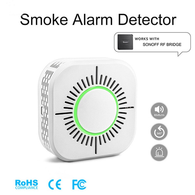 433 mhz røykvarsler trådløs røyk brannalarm sensor beskyttelse for hjemmesikkerhet alarm system arbeid med 433.92 rf bro