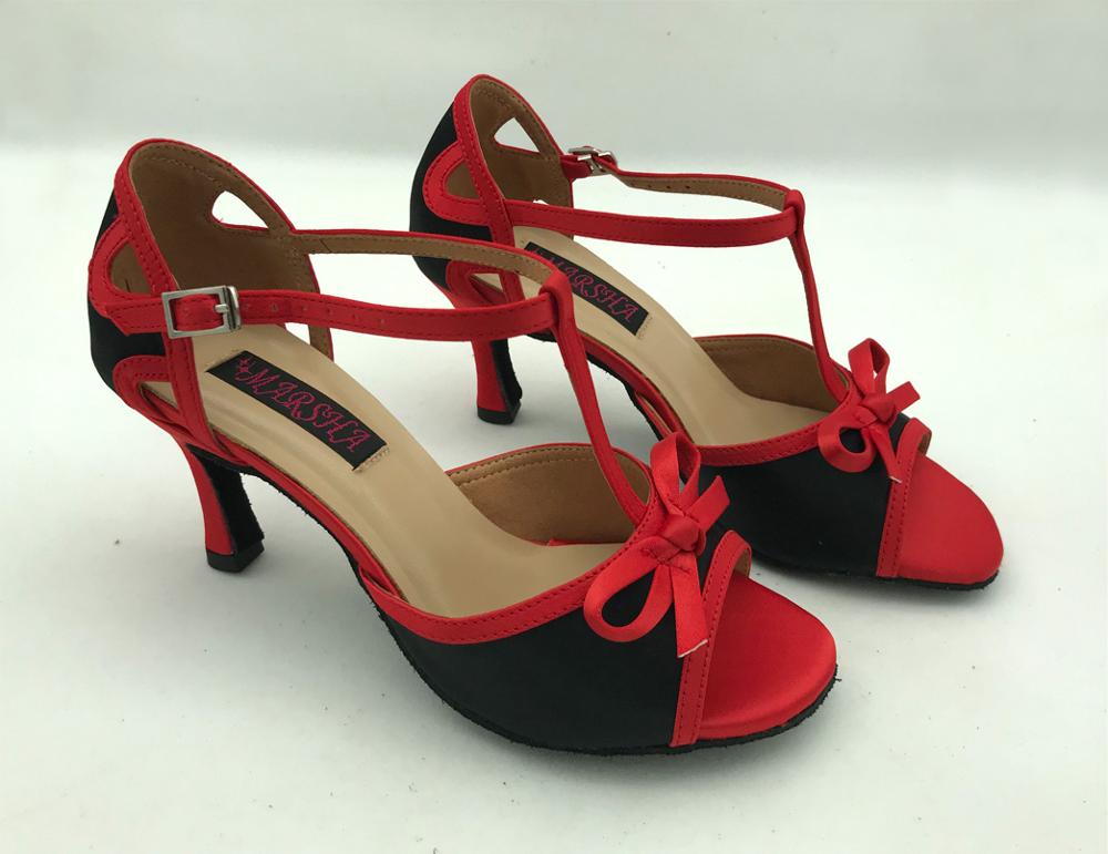womens ballroom salsa latin dance shoes with bowtie wedding & party shoes 6269BR