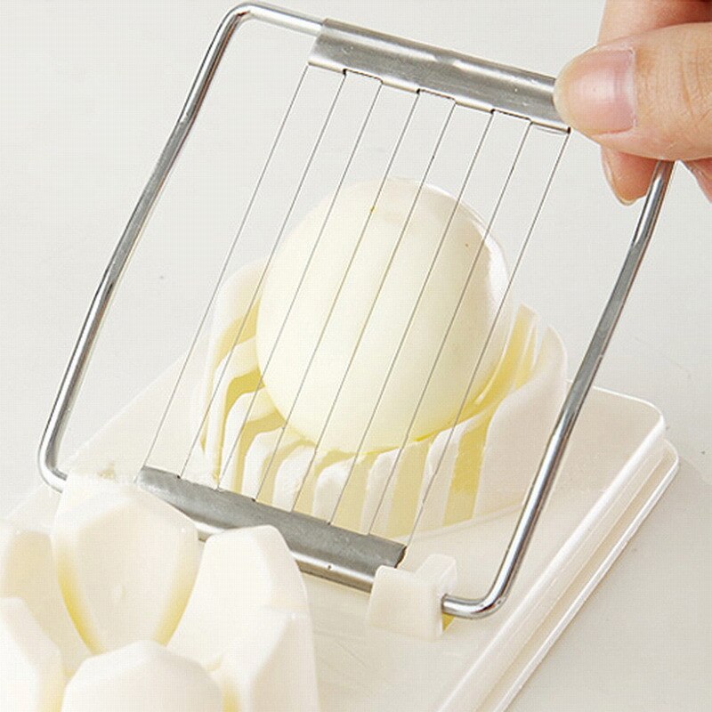 Stainless Steel Metal Boiled Egg Slicer Section Cut Cutter Mushroom Kitchen Chop Color Random
