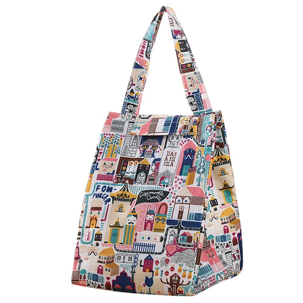 Thermal Portable Insulated Cooler Food Storage Bag Lunch Carry Tote Storage Case Fabric Bags Sac Isotherme Lunch Box: C