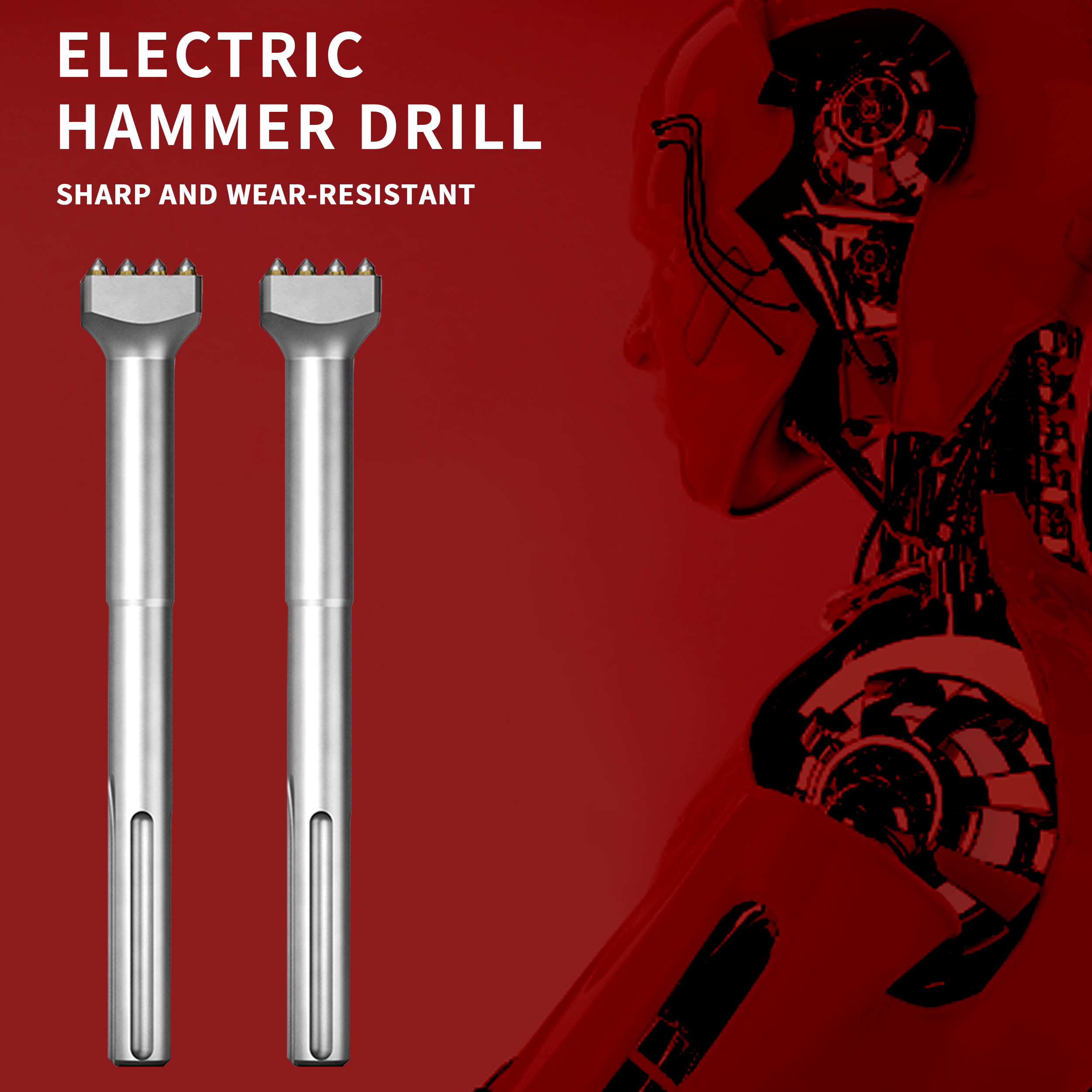 Flower Hammer Chisel Drill Bit Wall Concrete Cement Hit Lychee Surface Electric Pick Electric Hammer One Alloy Hair Hit Artifact