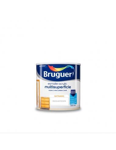 Esmalte acrylic multisuperficie satinado blanco permanente 0,250l bruguer