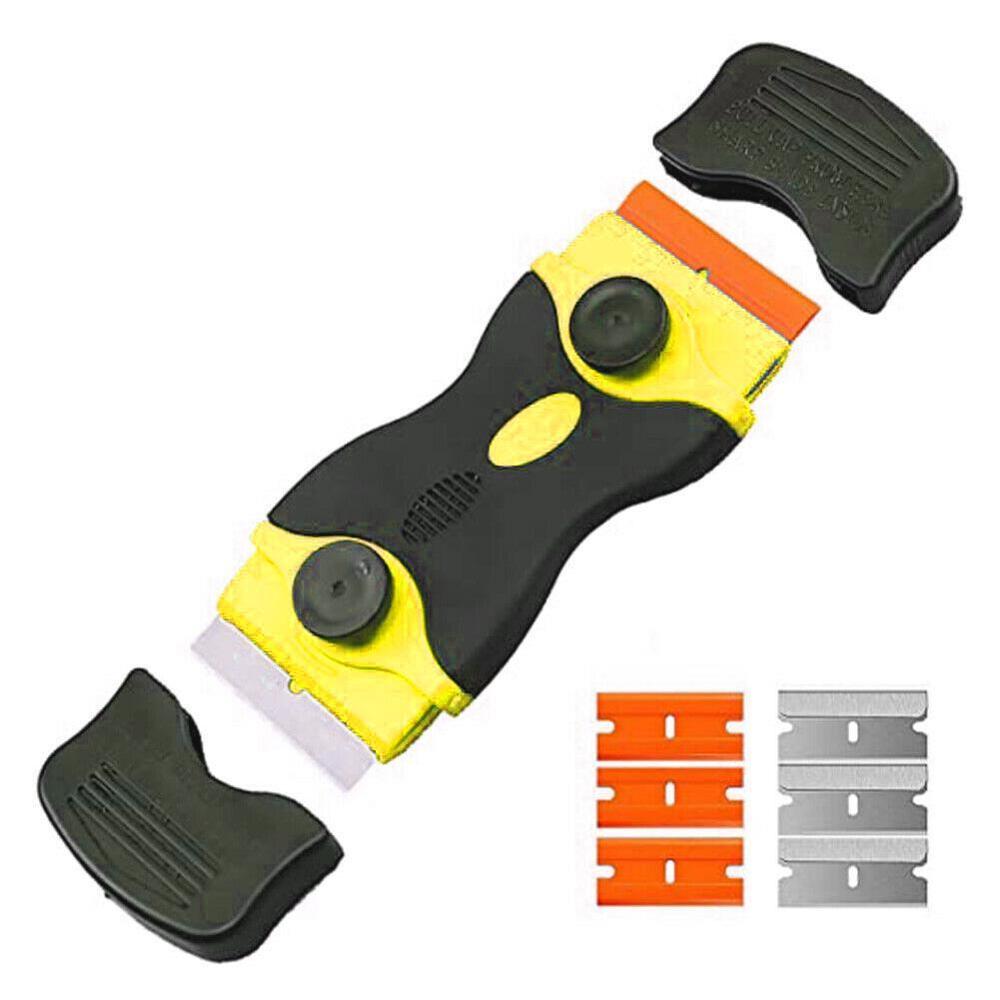 Window Tint Keramische Oven Scheermes Schraper Plastic Handvat Scheermes Schraper Keramische Oven Window Tinting Tool Blade: yellow