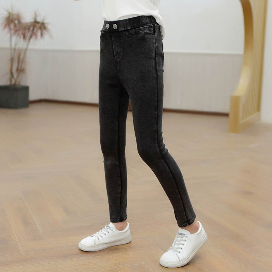 Jean moulant à bouton Fly pour filles, jean moulant pour enfants, vêtement pour enfants de Style décontracté: 9