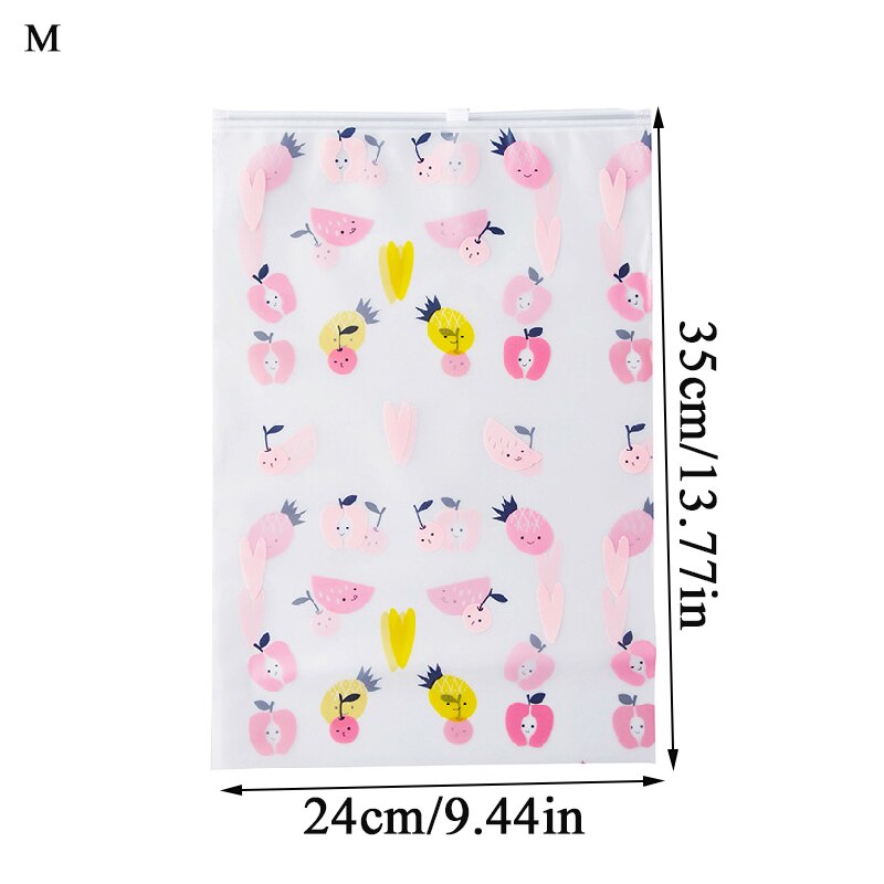 Pochette transparente avec impression de motifs de fruits, organisateur de toilette, sac de rangement à fermeture éclair, outils de Collection ménagers mignons à la: M