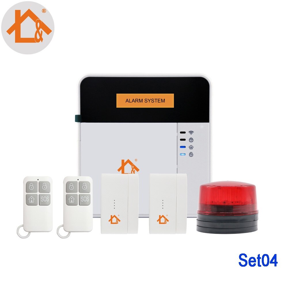 App CE LCD Wireless GSM Alarm Keypad Security Alarm System With Pir Motion Sensors: Set04