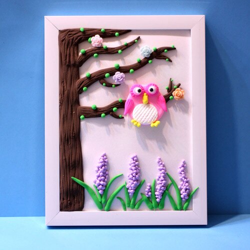 DIY Toys for Children Super Light Weight Clay Photo Frame Set 3D Colorful Mud Christmas Educational Kids Arts Crafts Toys: C