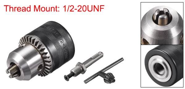 uxcell 1/2" 3/8'' Drill Chuck 3-Jaw Key Chuck with SDS-Plus Round/Square/Hex Shank 1.5-13mm 1.5-10mm Capacity Key Drill Chuck: 1.5-13mm Round
