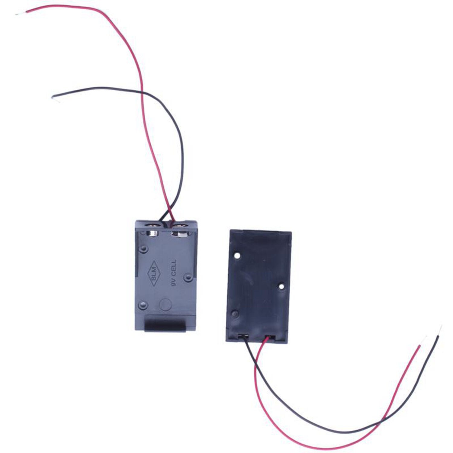 FFYY-5 pieces two plastic housing with cable 9 V batteries supports storage case covers