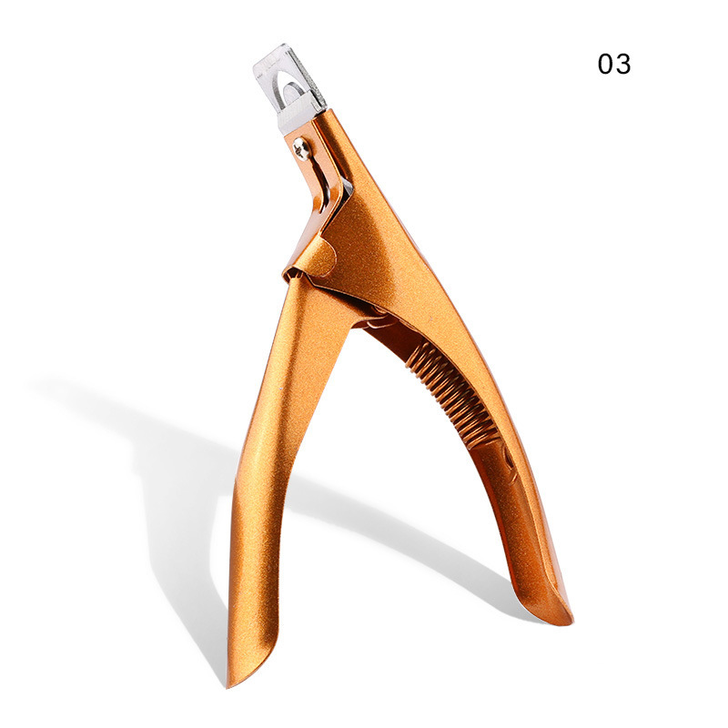 1 stks professionele nail art clipper speciale u-type valse tips rand nagelknipper roestvrij staal kleurrijke manicure nagel gereedschap j-1: WHITE