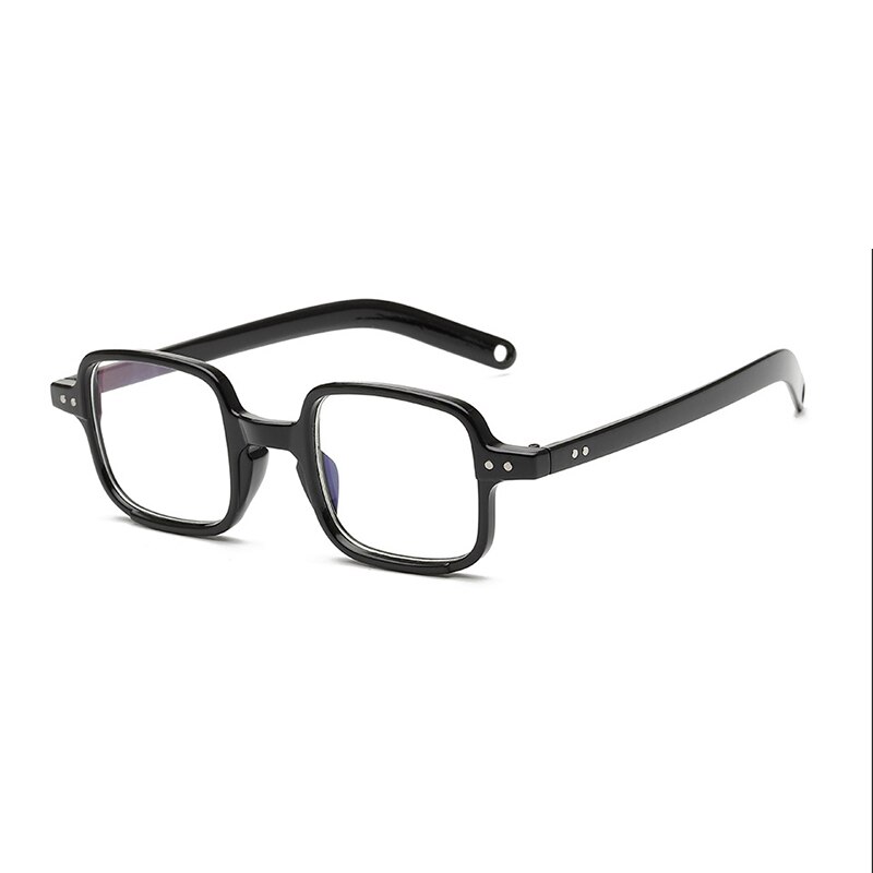 Antiblått ljus retro fyrkantiga genomskinliga glasögon unisex nitar klarglas glasögon kvinnor män närsynthet läsglasögon båge  l3