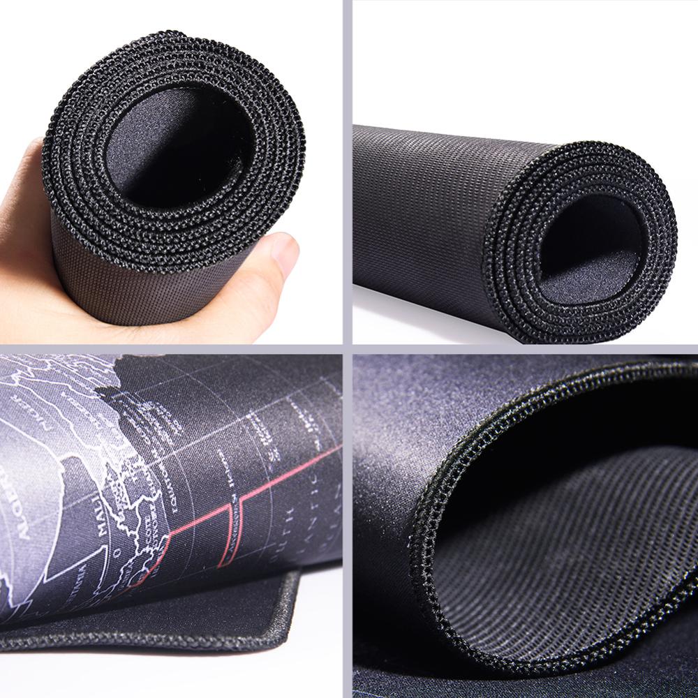 Grote xl gaming muismat met wereldkaart, afsluitbare rand, antislip voor computer, grote gaming muismat, rubberen notebook, toetsenbord, bureaumat