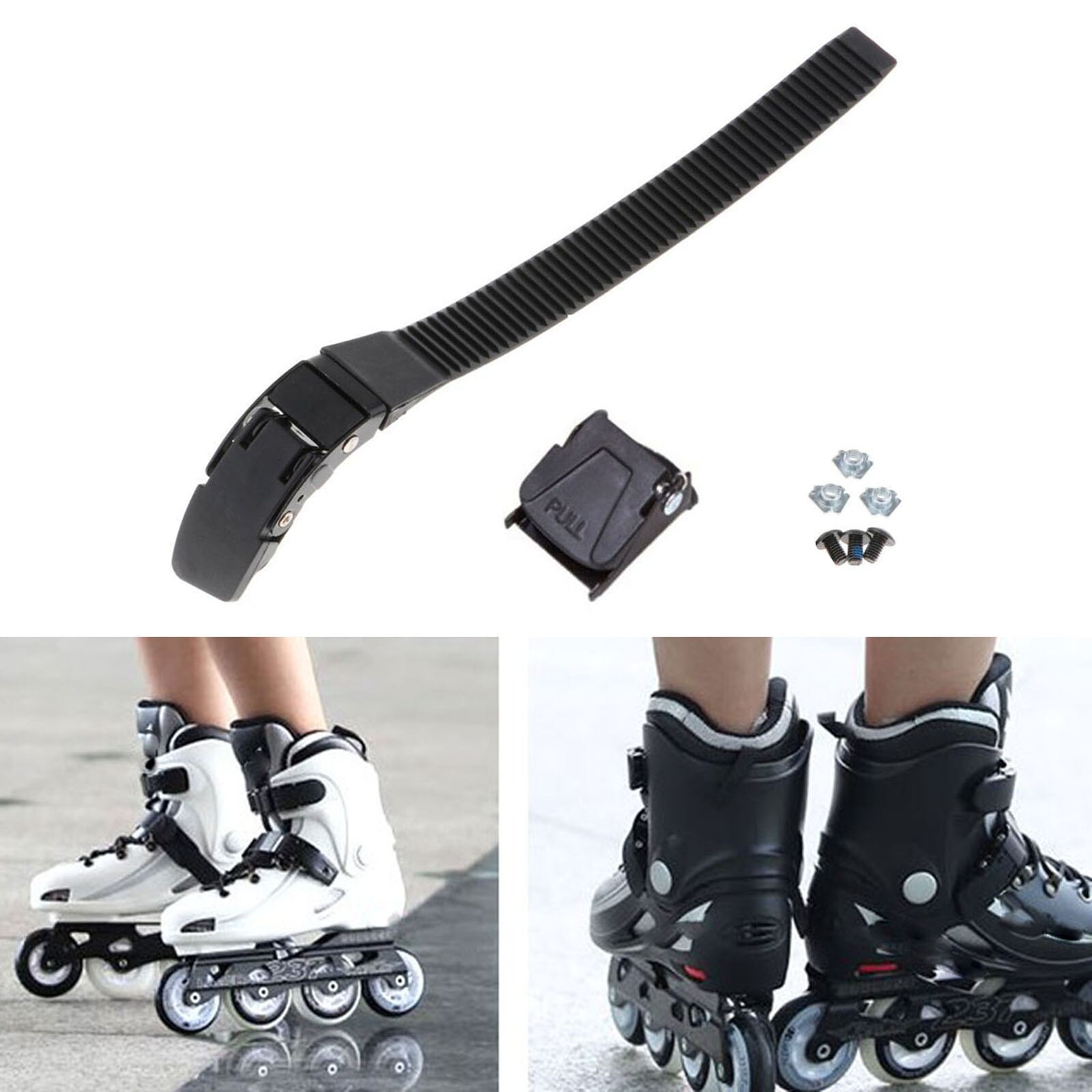 Replacement PP Roller Skate Shoes Strap Buckle With Clamp Screws Nut Fixing Mend Repair Set Outdoor Skating Parts Accessories