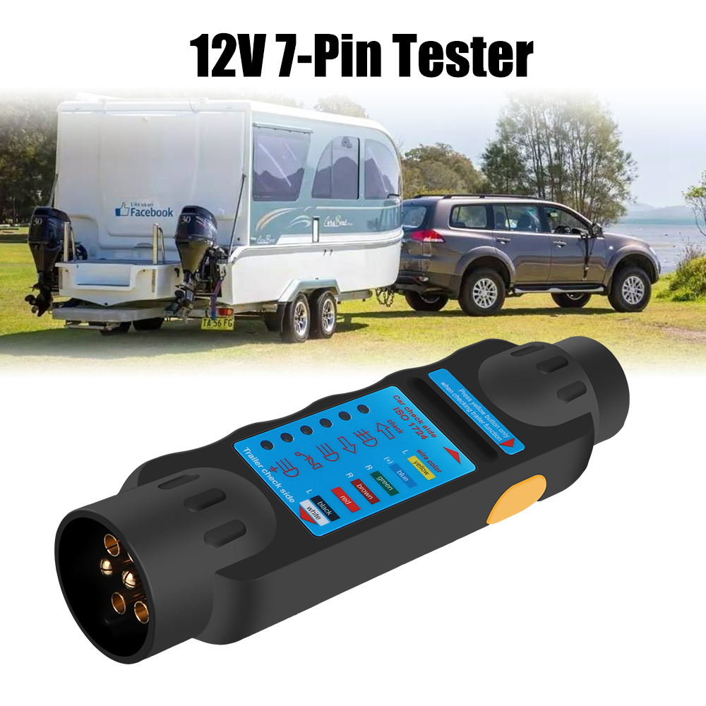 Trailer Tester Plug Socket Diagnostic Tools 7 Pin Car Towing Light Tester Caravan Towing Tow Bar Light Wiring Tester 12V