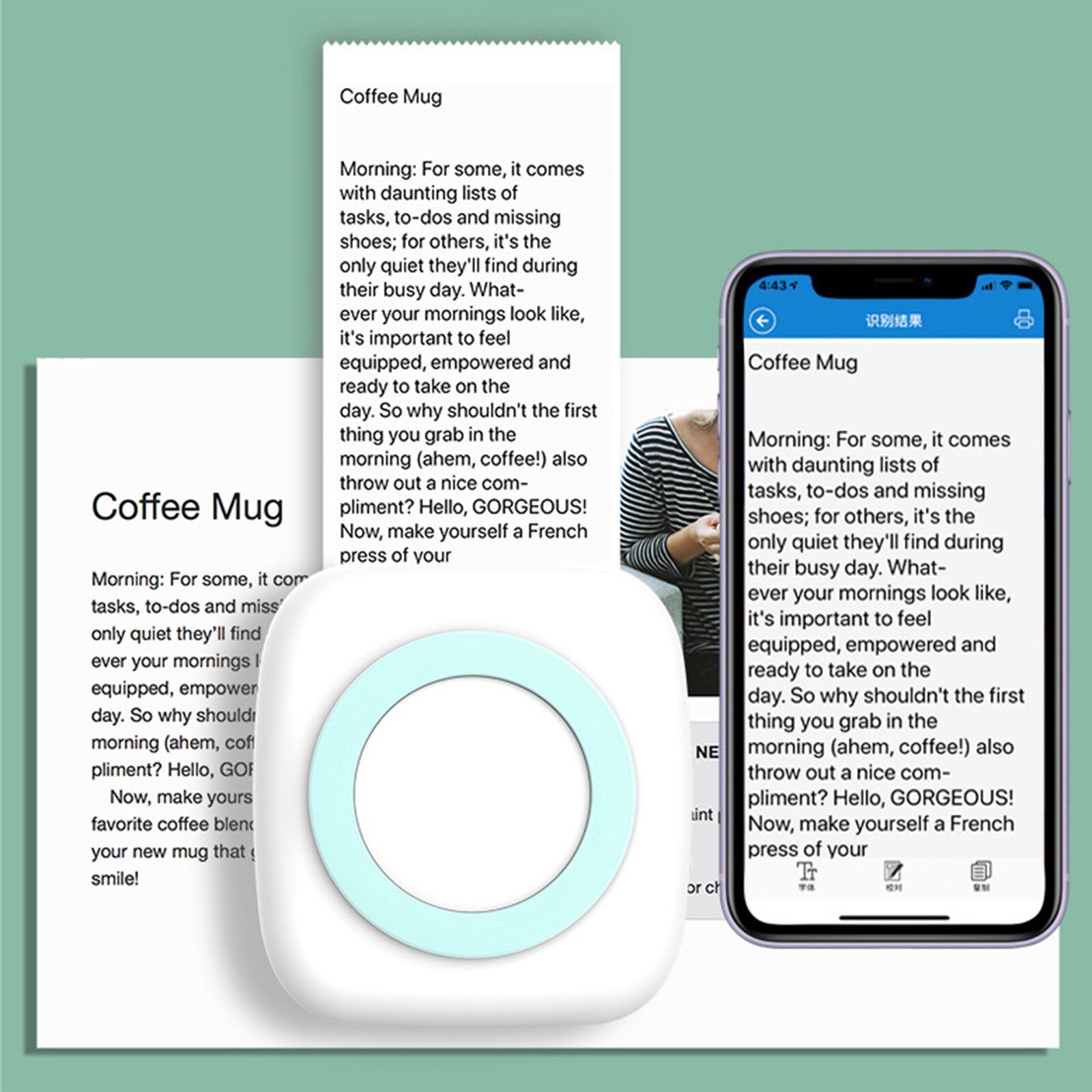 57mm Portable Bluetooth Printer Thermal Printing Mini Wireless Pos Image Photo Machine For Mobile Phone Photobooth Prop