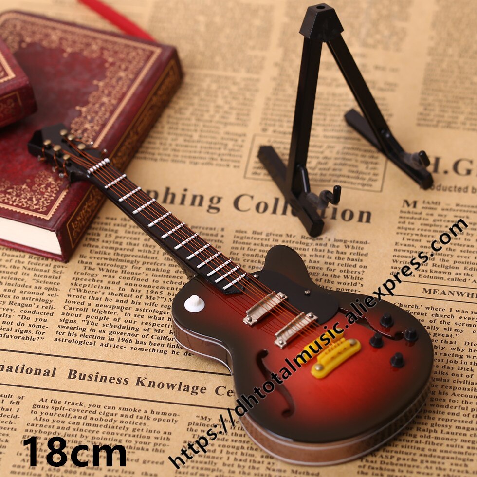 Mini Guitar Miniature Model Electric Guitar With Stand and Case Mini Musical Instrument Model Collection