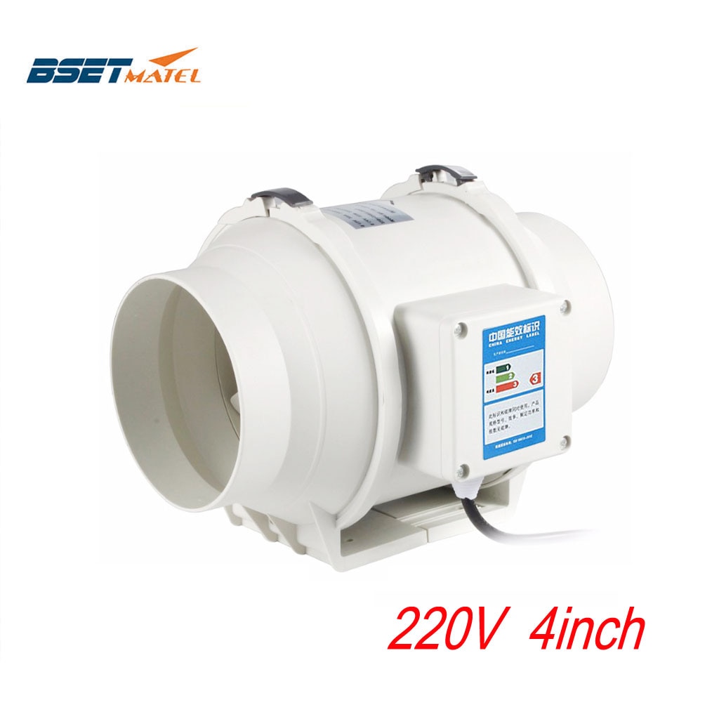220V 4inch Silent Wall Extractor Exhaust Duct Ventilation Fan Air Blower Window Ventilator Vent Kitchen Bathrooms Bedroom Home