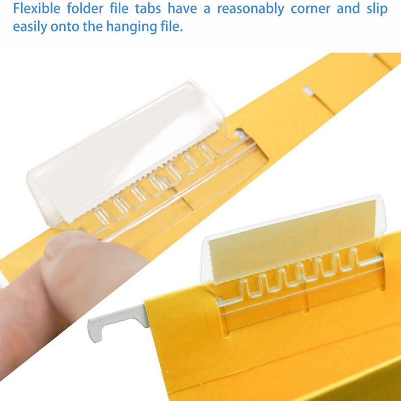 210 Sets Hanging File Folder Tabs and Inserts for Quick Identification of Hanging Files Includes 210 Plastic Tabs