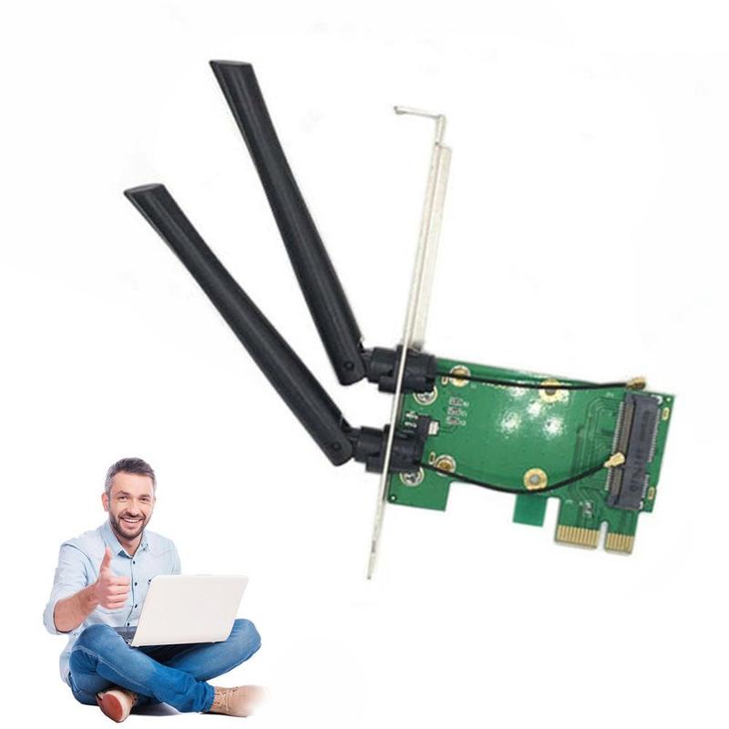 1Pcs Wireless Wifi Network Adapter Card Mini PCIE To Adapter PCI-E Converter Accessories Supplies + Antennas Deskto L2K3
