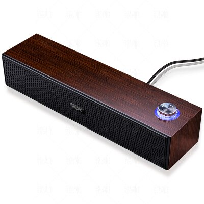 Wooden Bluetooth Speaker USB Smart Computer Desktop Wired Speaker Subwoofer Bar column 3D Stereo Sound Surround Loudspeaker: USB version