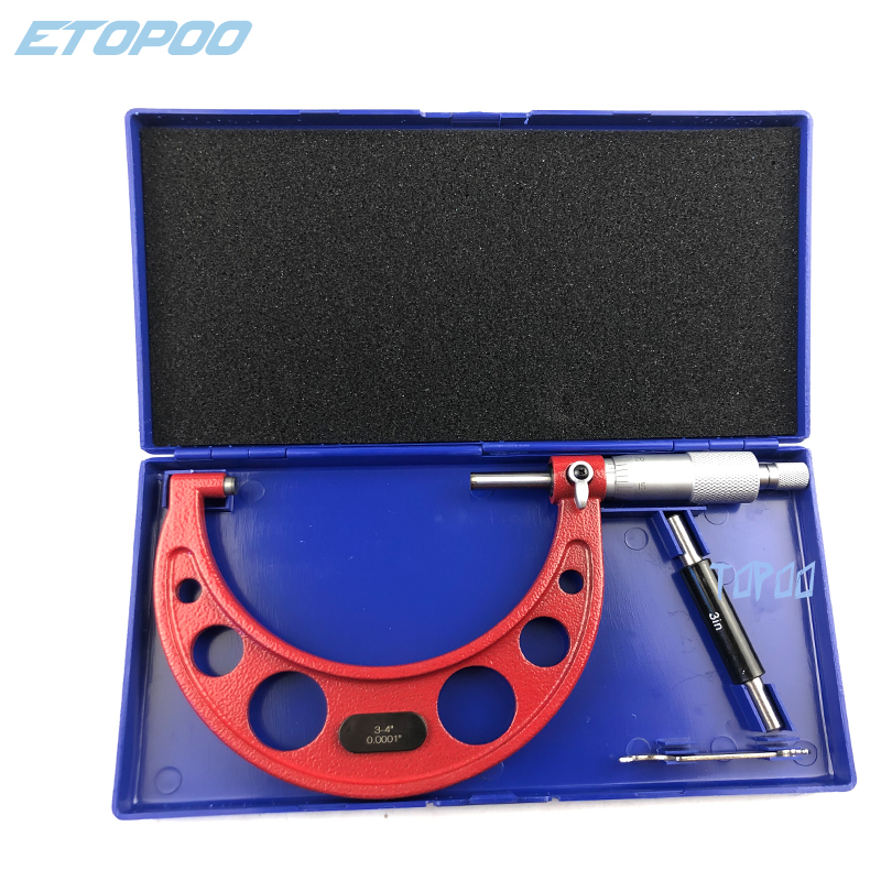 0.0001" 3-4" Outside Micrometer Measuring Device Mechanical Gauges Micrometer Precision Tools
