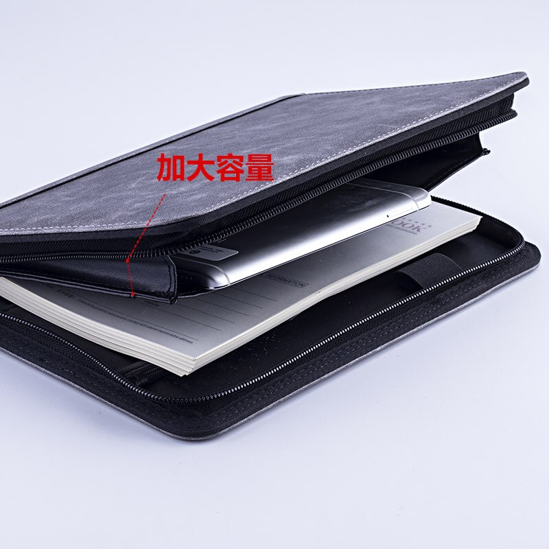 Faux Leather A5 B5 Padfolio with Calculator Zipper Binder Notebook Briefcase File Executive Folder Spiral Travel Notepad