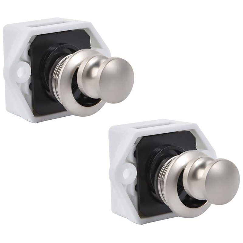 Retail 5Pack Push Button Latch Lock 15-27mm Catch Door Knobs White for Cabinet Cupboard Door Knob Boat Horsebox Camper Van