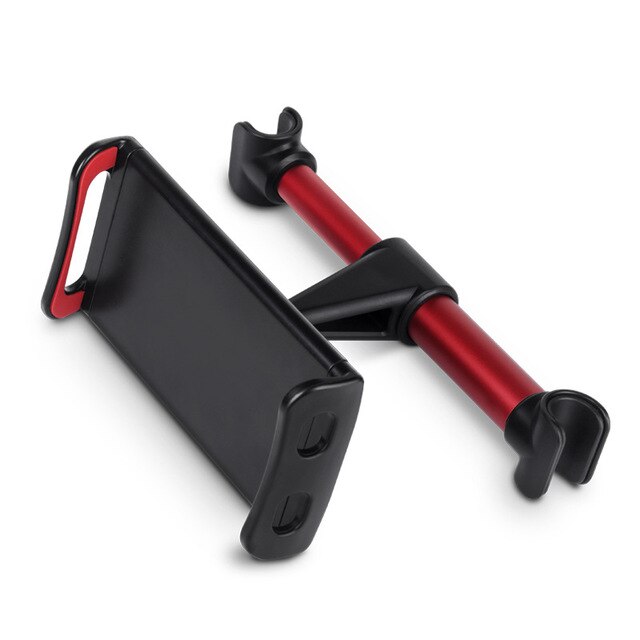 Telefoon Tablet Auto Houder - 4-11 inch - Hoofdsteun Bevestiging - 360° Draaibaar - ABS: Rood