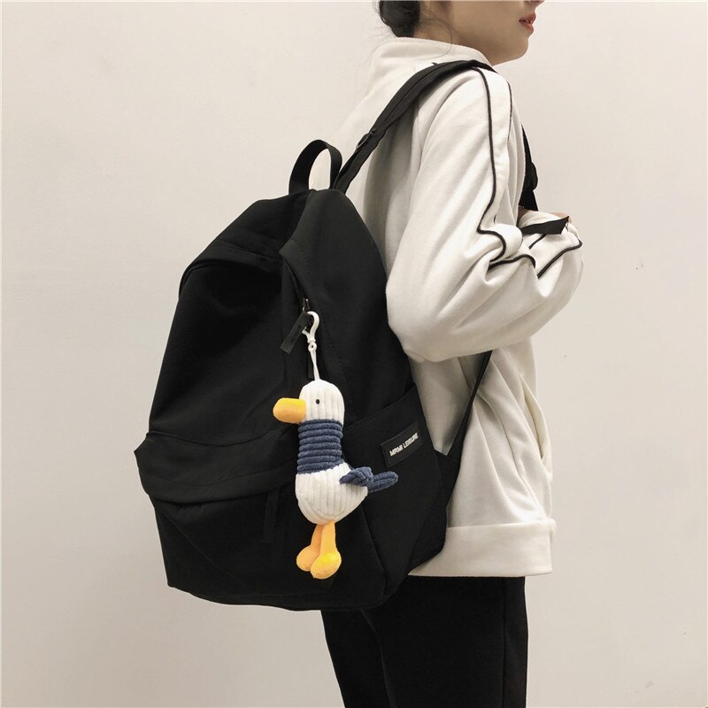 nueva mochila para hombres, mochila de estudiante de la Escuela de Color sólido para mujeres, mochila de viaje de gran capacidad para hombres, mochila negra impermeable