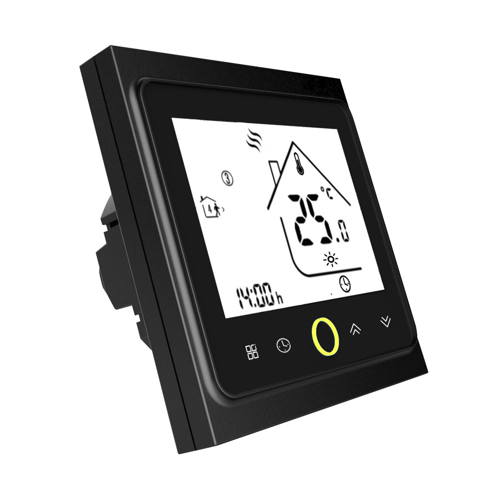 3A Water/Gas Boiler Heating Thermostat Controller with Touchscreen LCD Display Energy Saving Smart Temperature Controller: Black