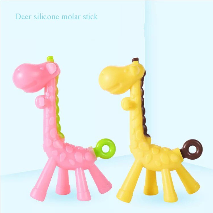 Naissance Baby Giraffe zahn kleber Baby ausbildung zu beißen sterben weichen silikon spielzeug zähne schleifen Stock