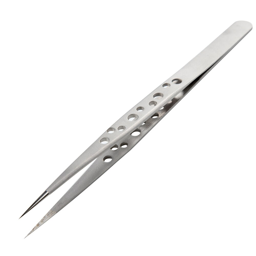 Straight Aimed Ceramic Tweezers For Electronics Soldering With Stainless Steel Handle Black Tweezers Diy Repair Tools